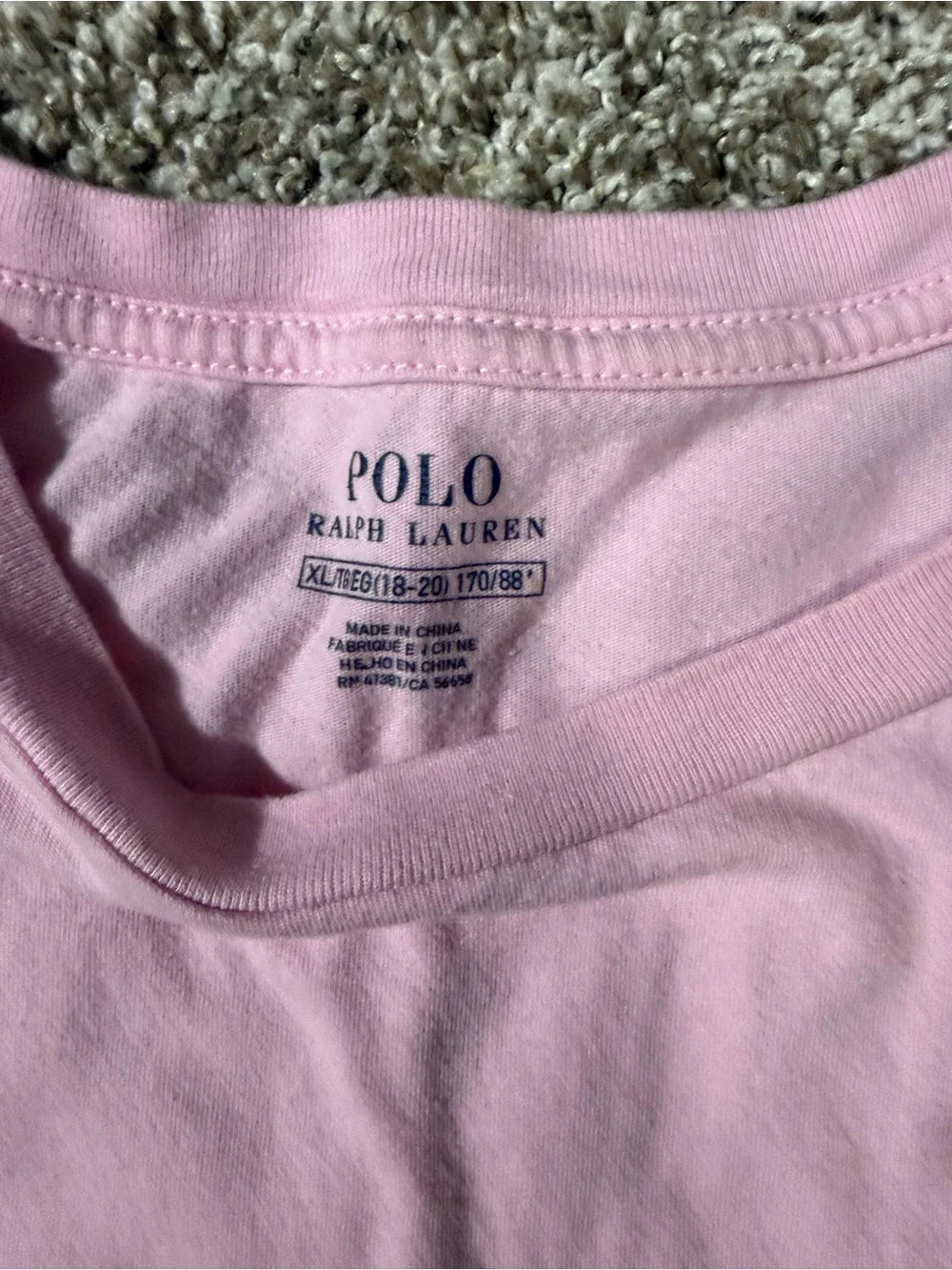 Polo by Ralph Lauren Light Pink Crew Neck T-Shirt with Navy Pony